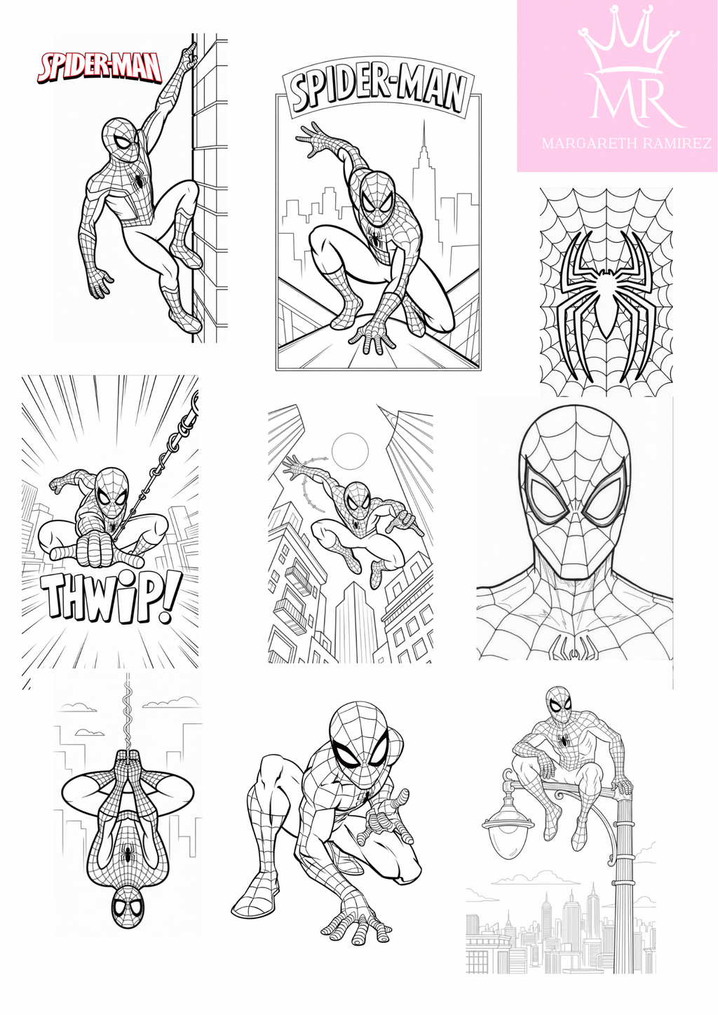🕷️ Libro para Colorear de Spider-Man (Spider-Man Coloring Book) – Descarga Digital en PDF